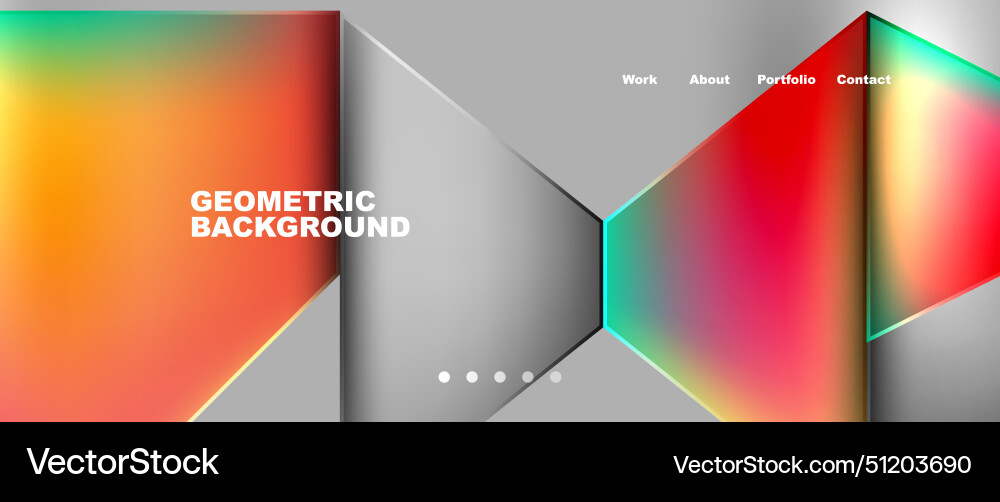 Geometric pattern with colorful triangles on gray Vector Image