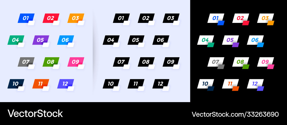 Geometric style bullet points numbers from one Geometric style bullet points numbers from one vector image