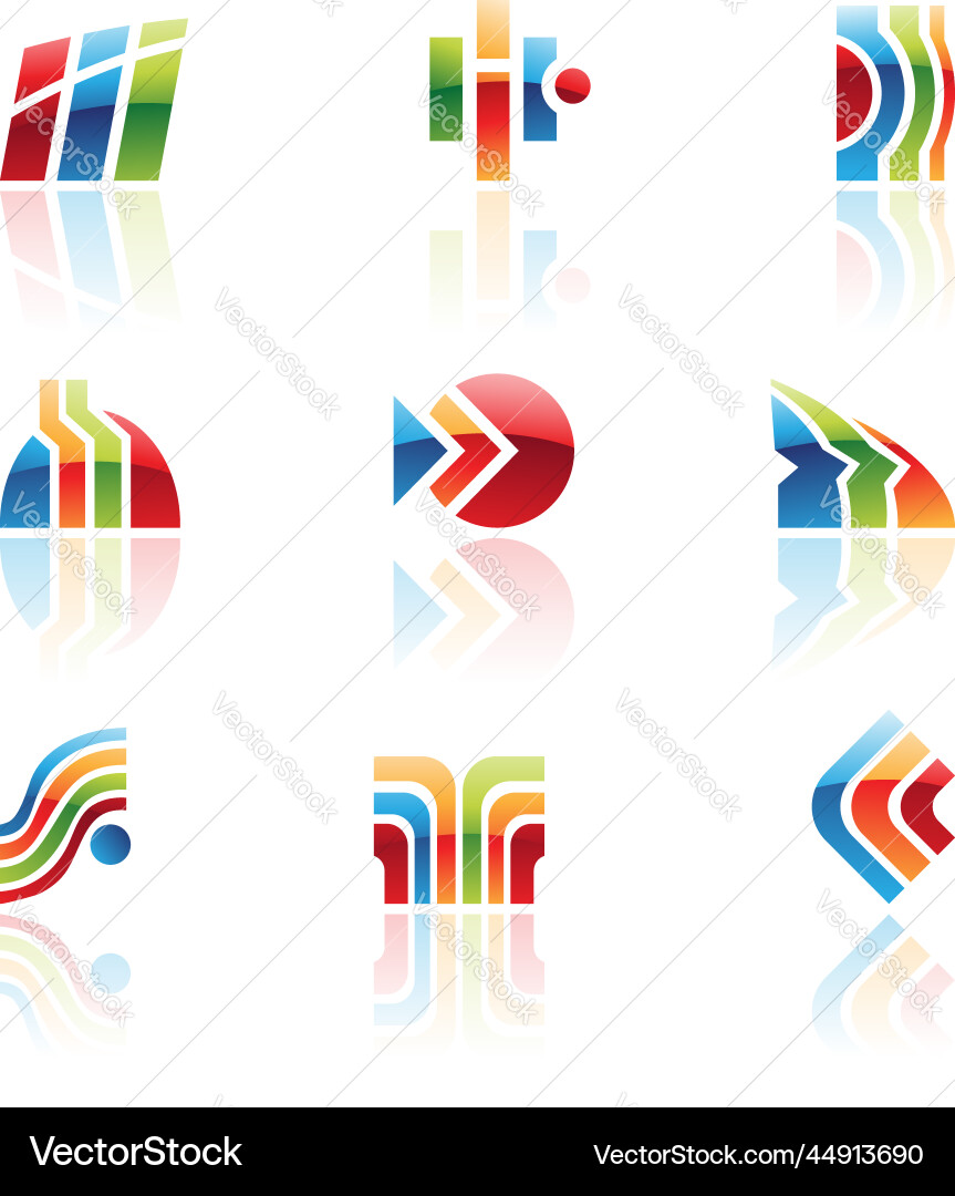 Glossy retro icons and design elements Vector Image