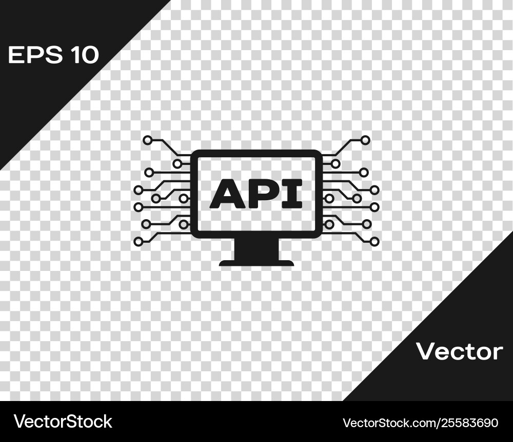 Grey computer api interface icon isolated Grey computer api interface icon isolated vector image