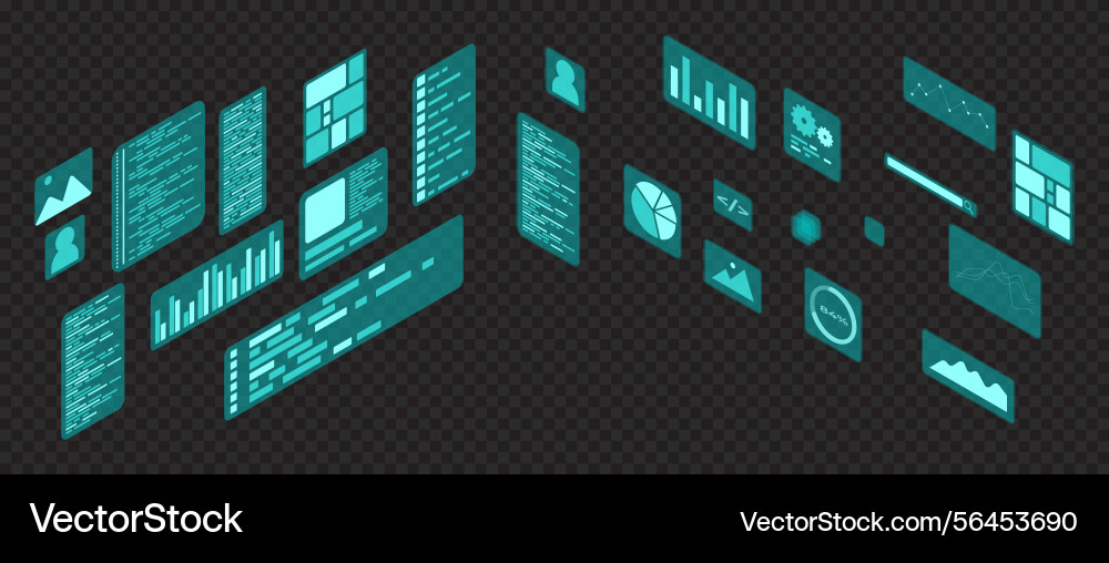Isometric user interface elements infographic Vector Image