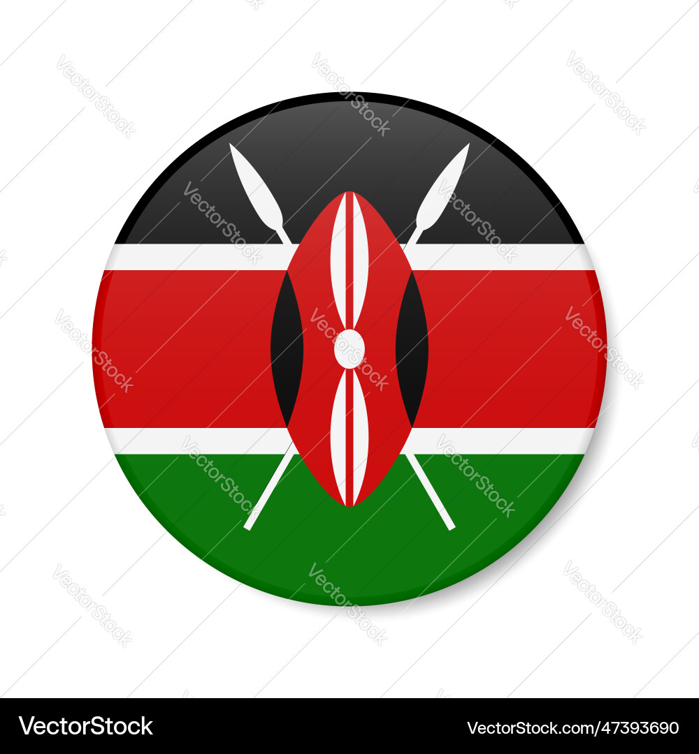 Kenia Kreis Knopf Symbol kenyan runde Marke Kenia Kreis Knopf Symbol kenyan runde Marke vektorbild