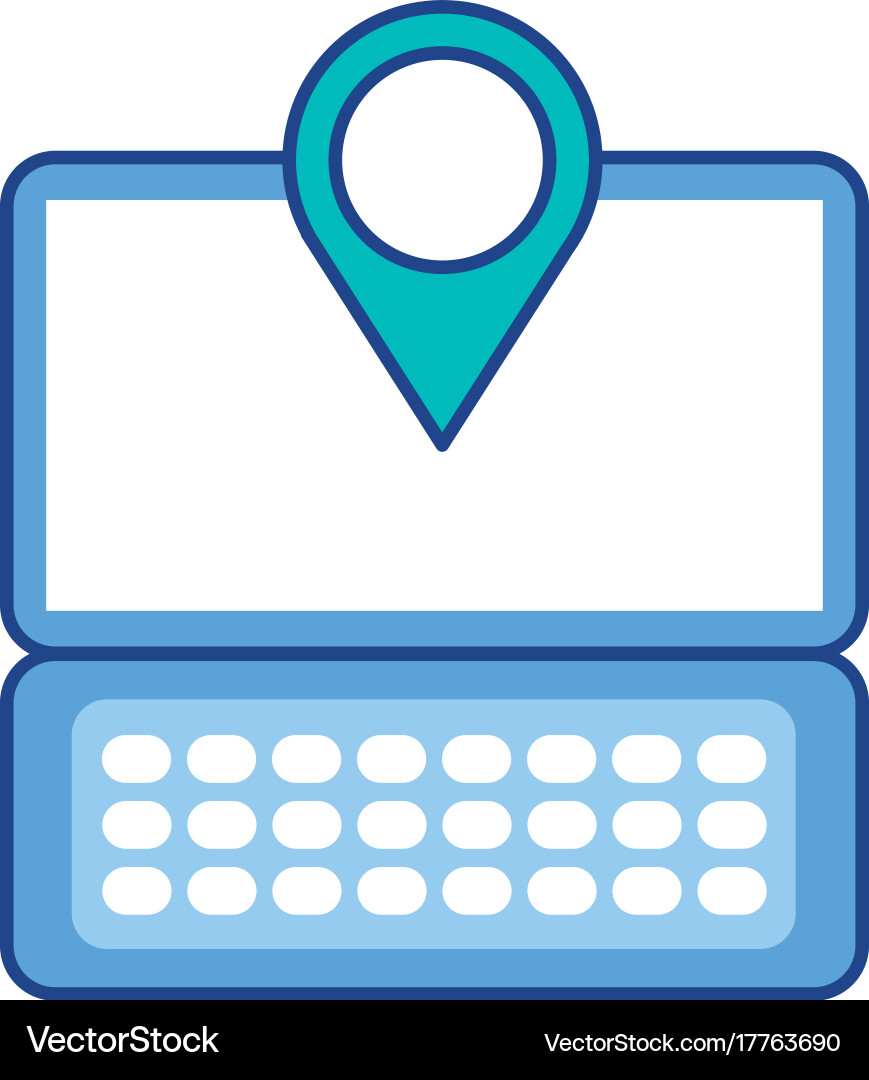 Laptop communication pointer map navigation gps vector image