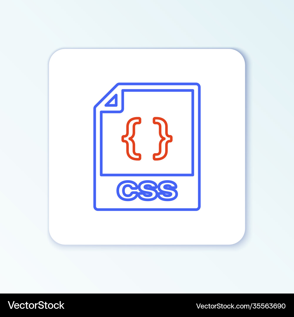 Line css file document download button icon Line css file document download button icon vector image