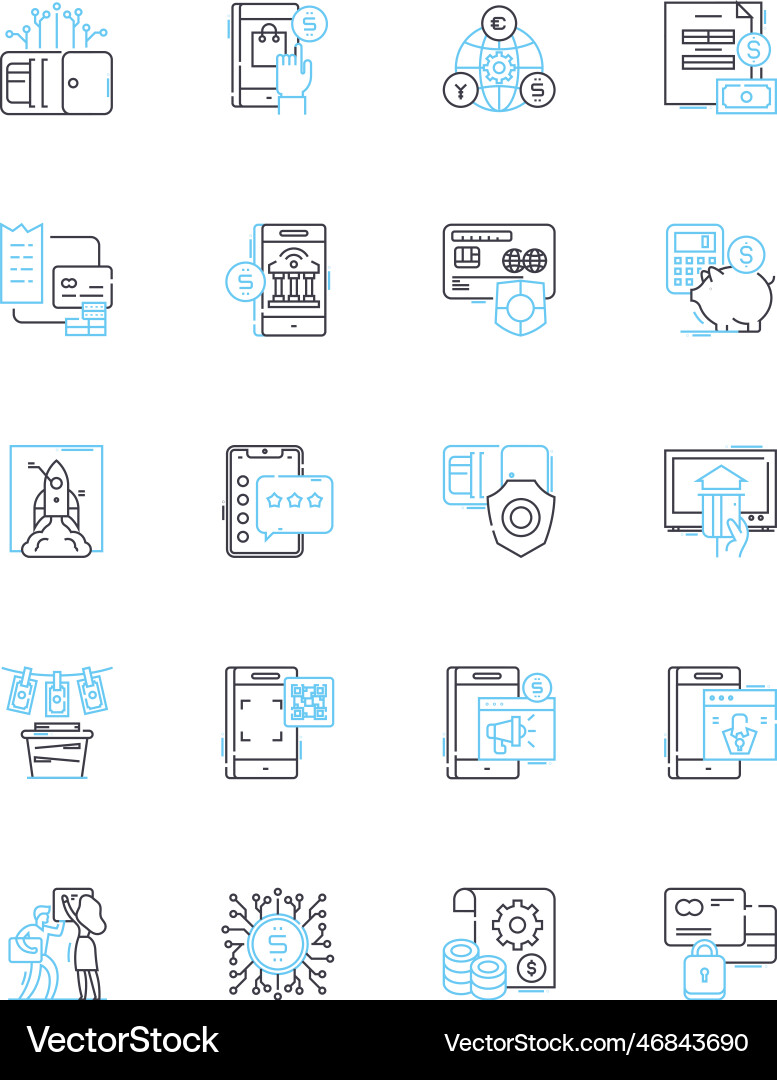 Mobile tech linear icons set smartphs tablets Mobile tech linear icons set smartphs tablets vector image