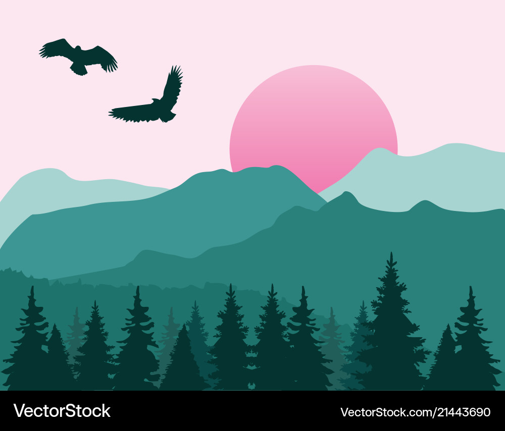 Mountain landscape Royalty Free Vector Image - VectorStock