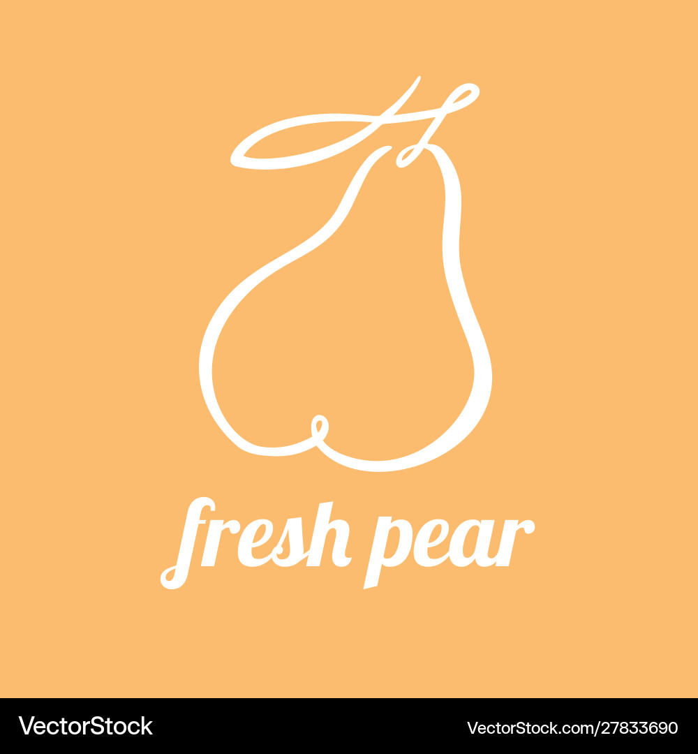 Pear continuous line drawing minimalistic linear Pear continuous line drawing minimalistic linear vector image