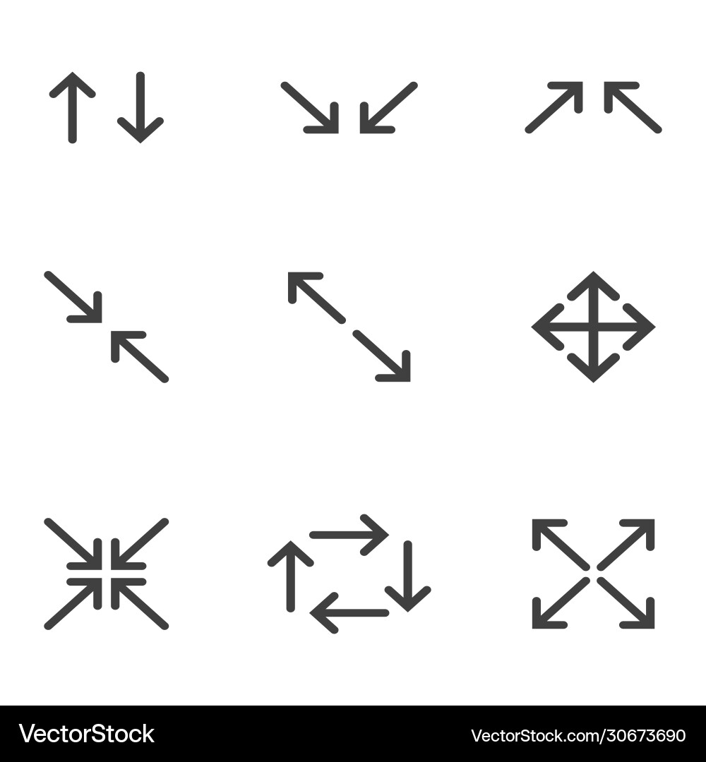 Set arrow icons simple style in flat eps vector image