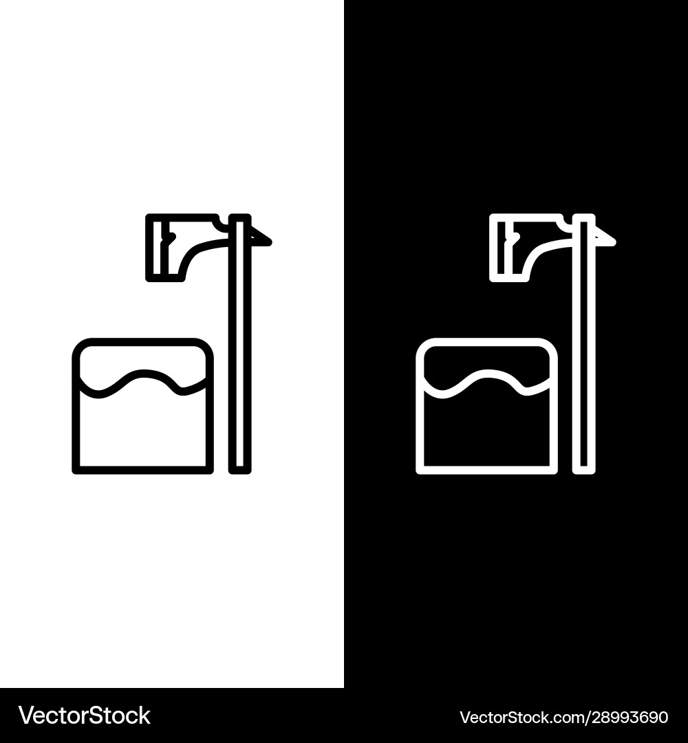 Set line executioner axe in tree block icon vector image