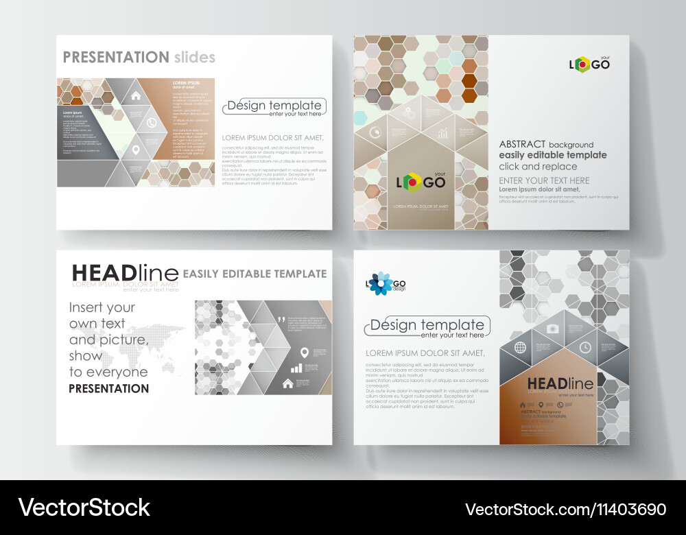 Set of business templates for presentation slides Vector Image