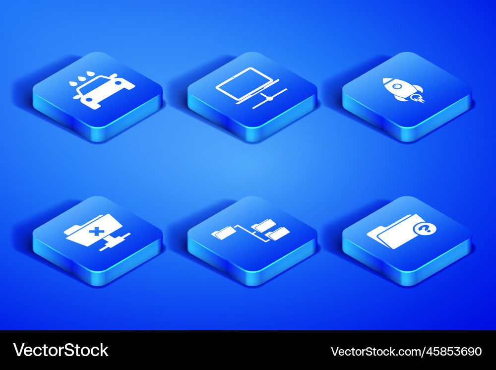 Set unknown directory car wash folder tree ftp Vector Image