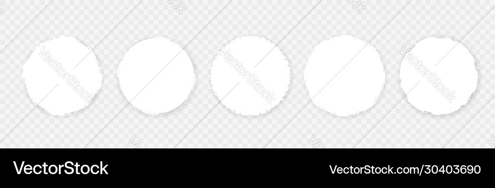 Set weiße raue Rand Grunge Kreisrahmen Set weiße raue Rand Grunge Kreisrahmen vektorbild