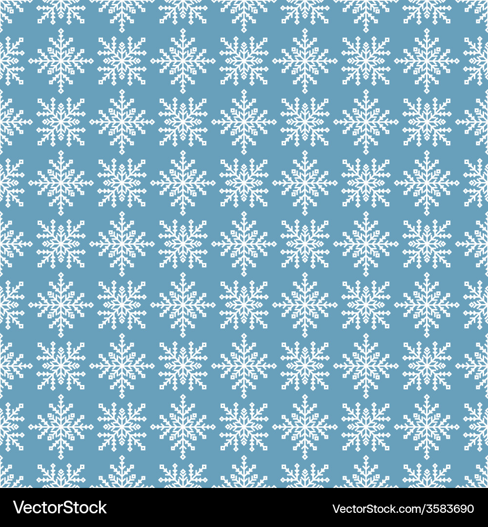Snowflake seamless pattern vector image