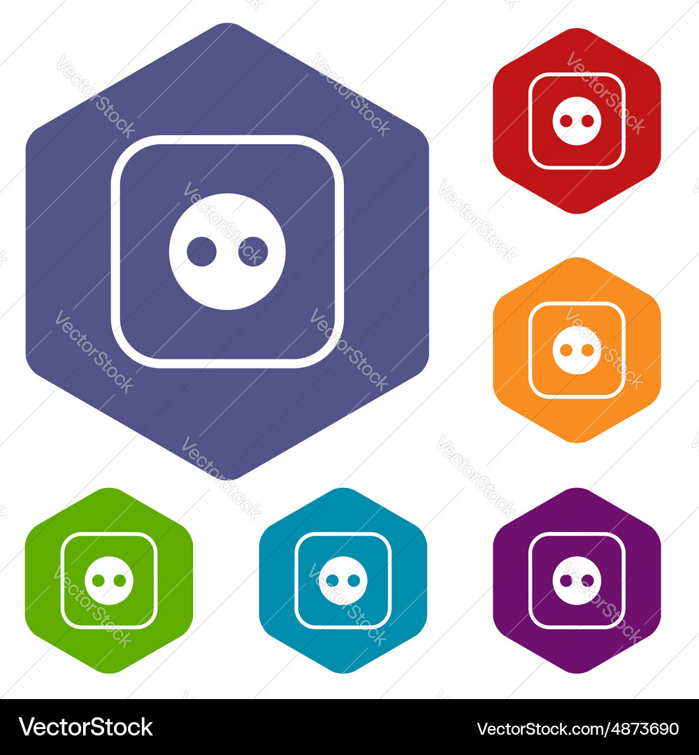Socket hexagon icon set Vector Image