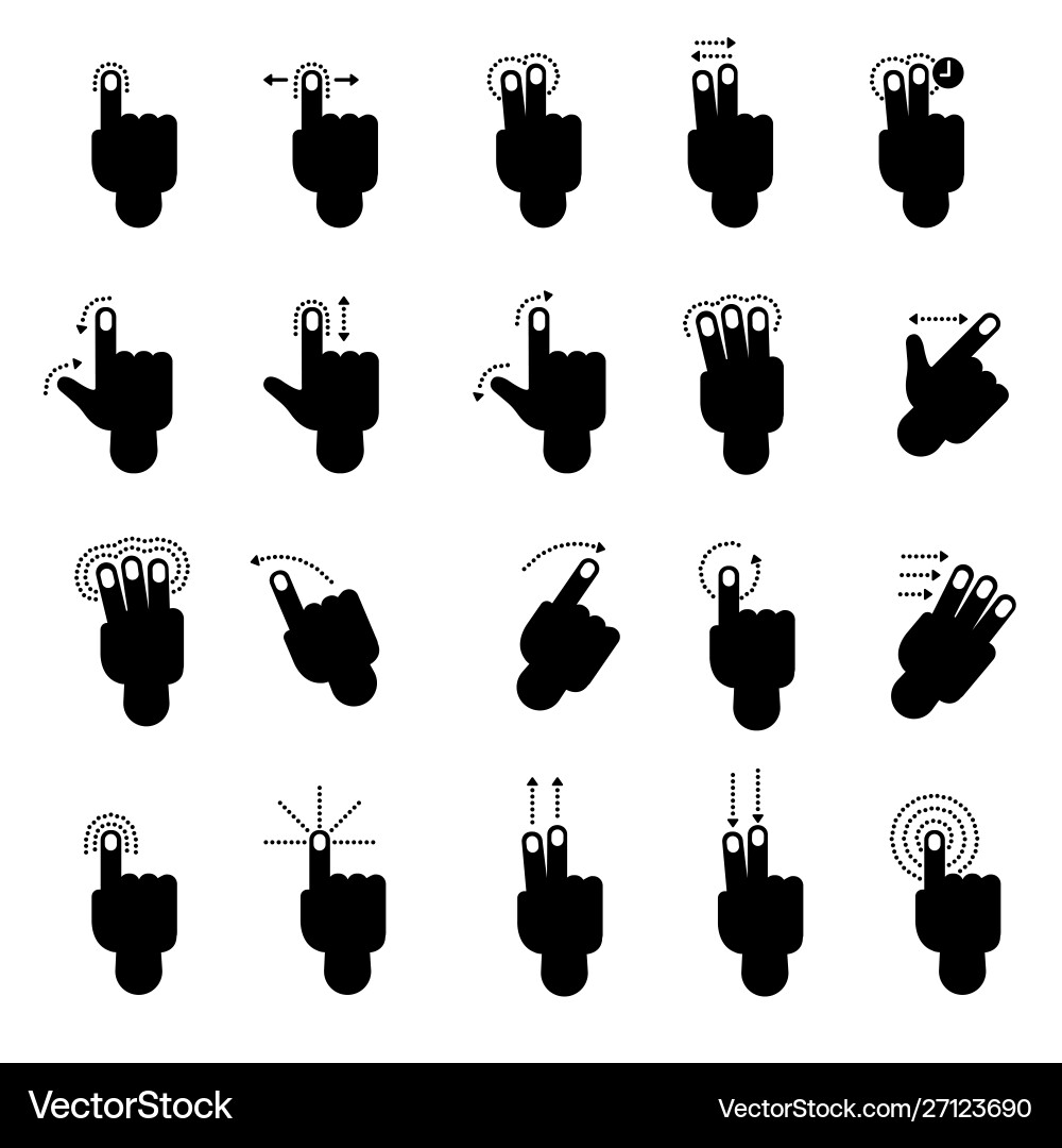 Touch screen instruction flat design element Touch screen instruction flat design element vector image