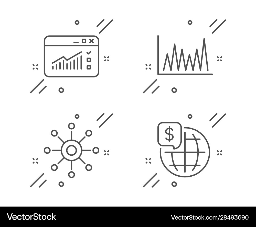 Web traffic multichannel and line graph icons set Web traffic multichannel and line graph icons set vector image