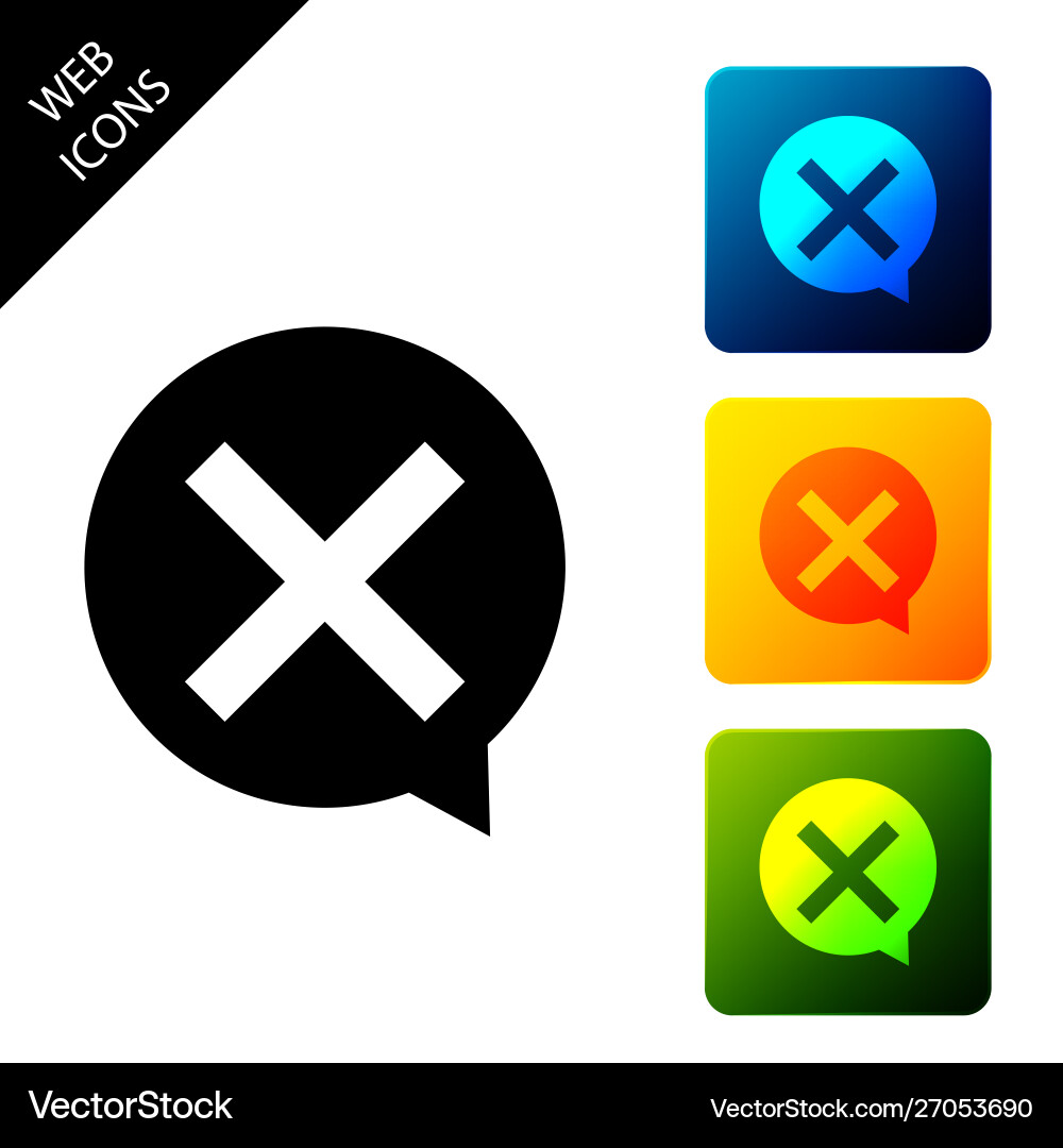 X mark cross in circle icon isolated check X mark cross in circle icon isolated check vector image