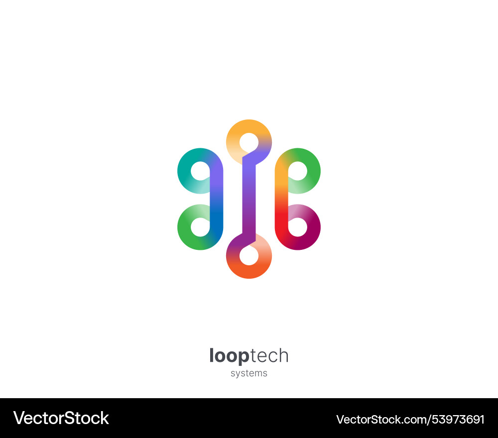 Abstract loop with colorful gradient logo Vector Image