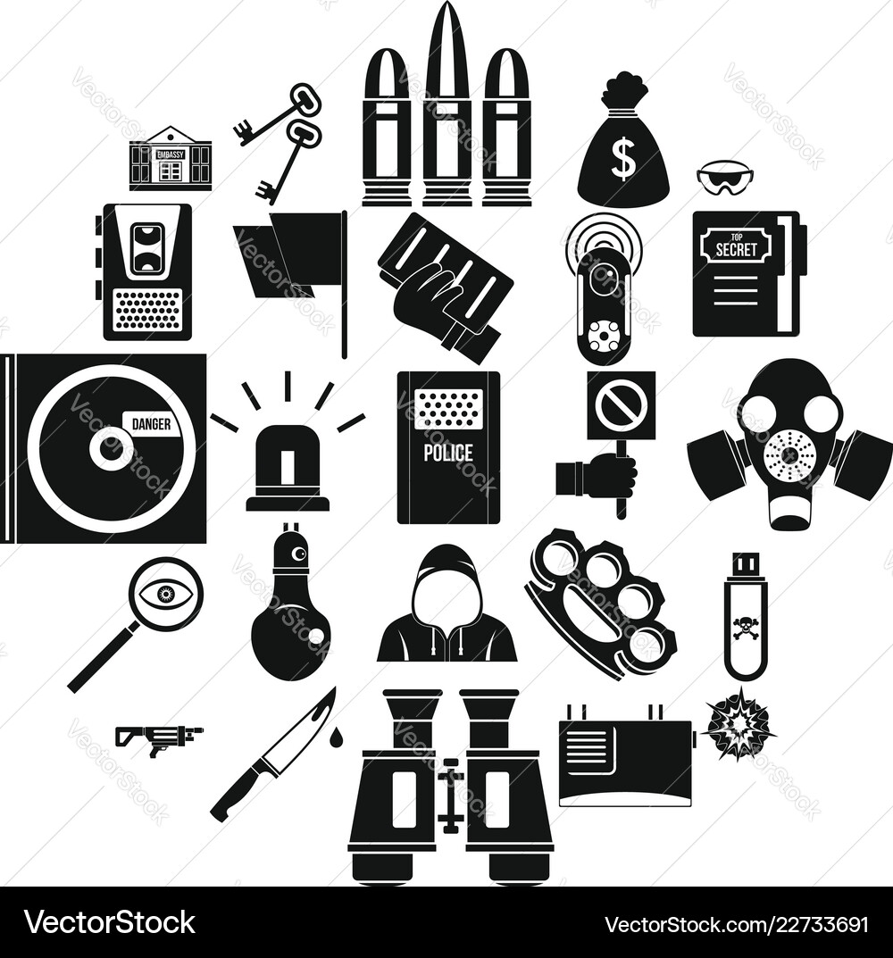 Best software icons set simple style Best software icons set simple style vector image
