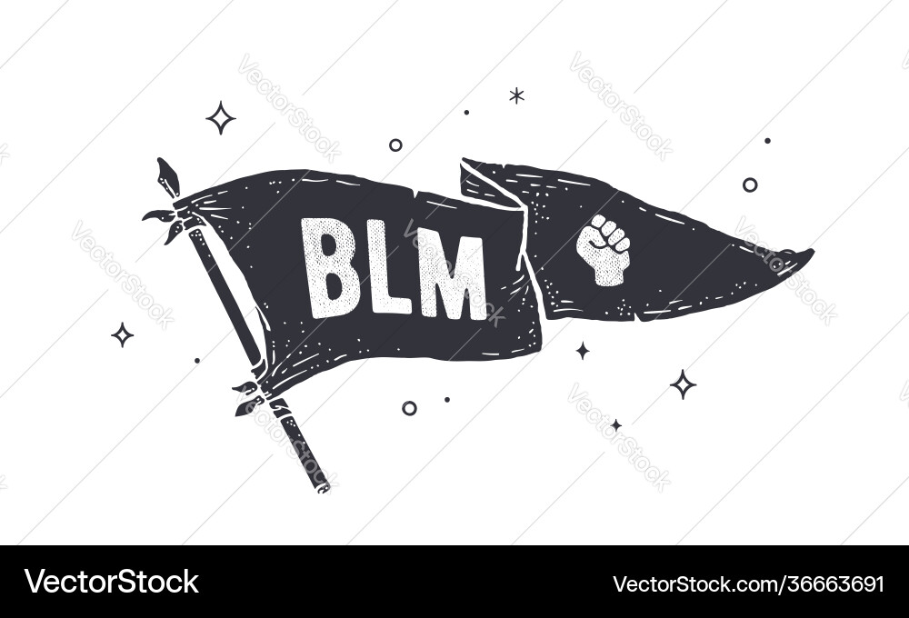 Black lives matter blm flag graphic Royalty Free Vector