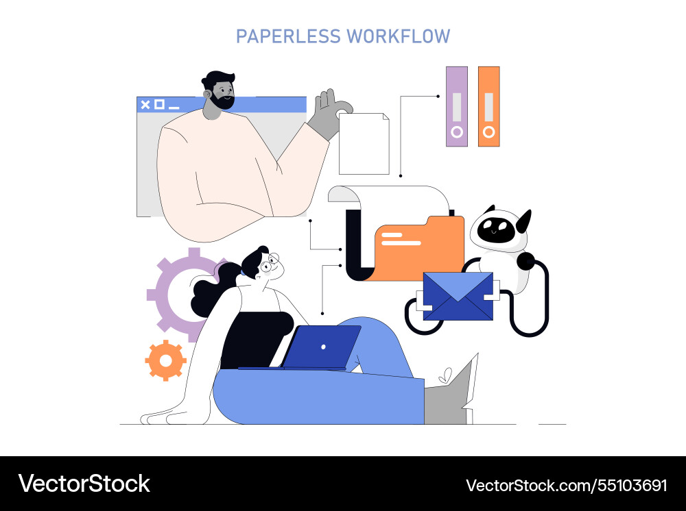 Business process automation flat Business process automation flat vector image