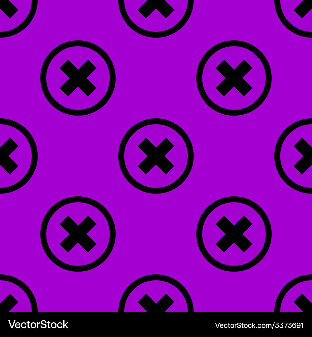Cancel web icon flat design seamless pattern Vector Image