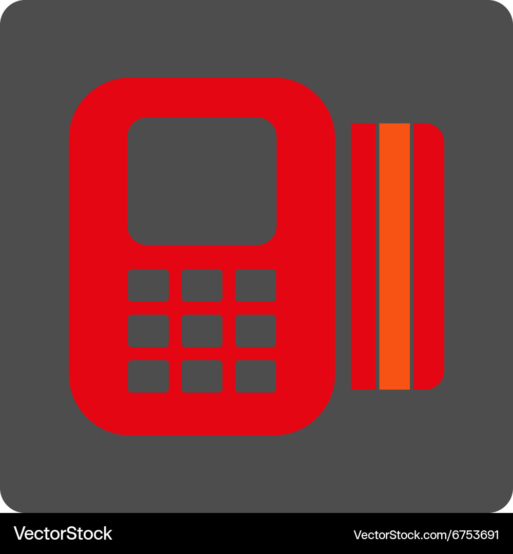 Card processor rounded square button vector image