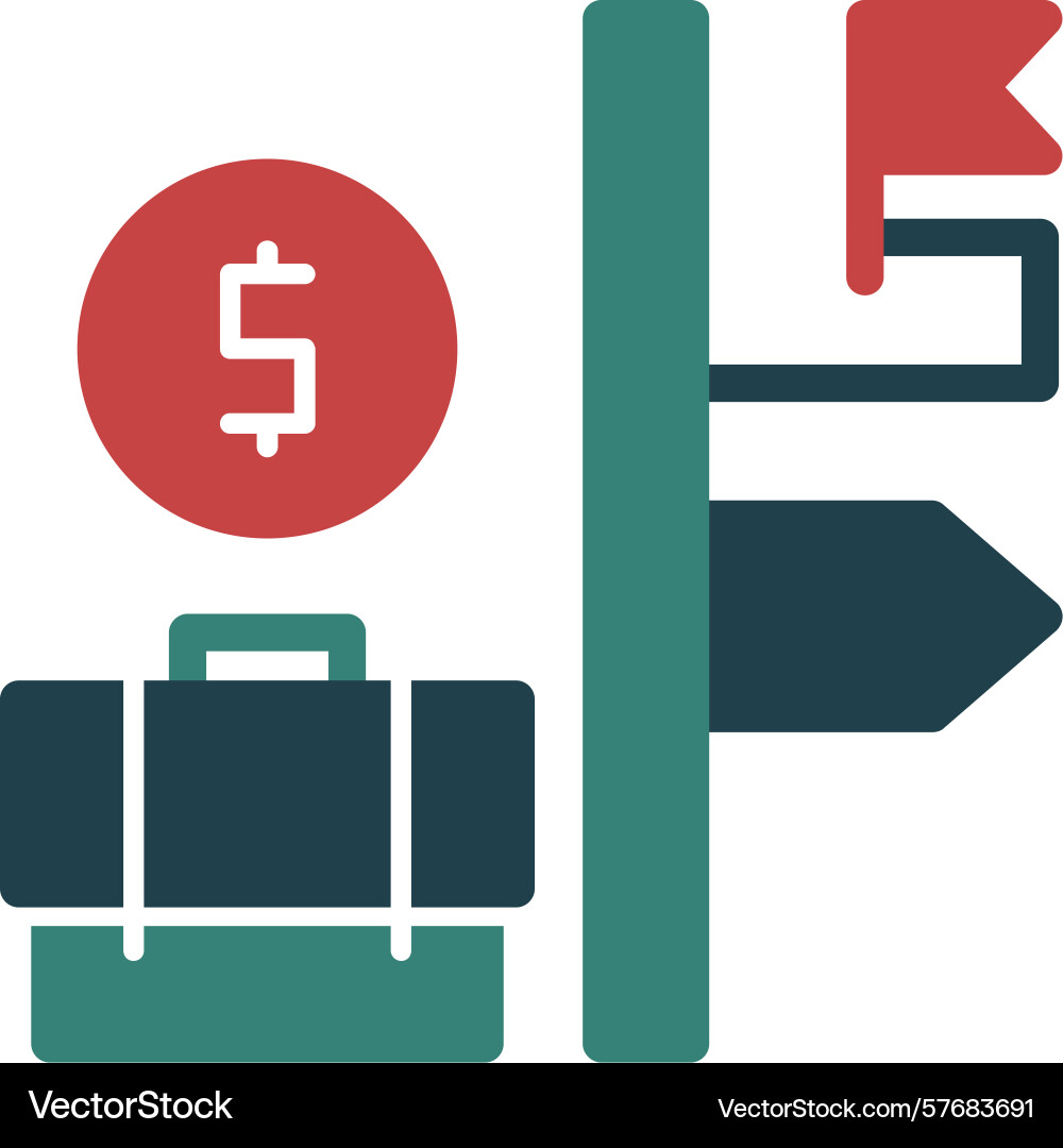 Career path glyph multi color icon Vector Image