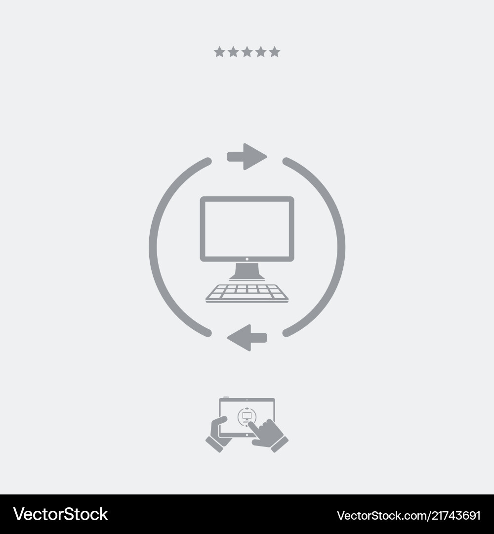 Computer synchronization flat icon Computer synchronization flat icon vector image
