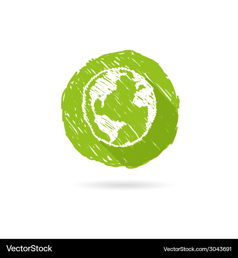 Earth Icon - Flat Style Royalty Free Vector Image