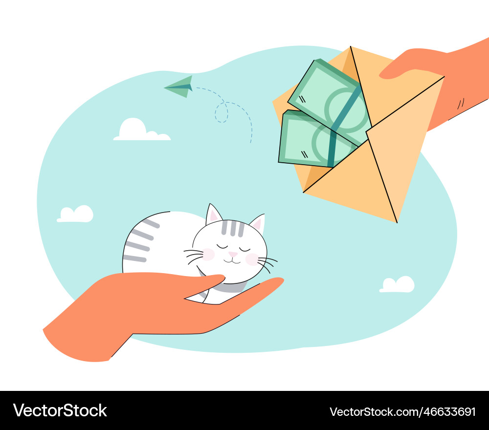 Hände von Menschen austauschen niedliche Comic Katze Hände von Menschen austauschen niedliche Comic Katze vektorbild