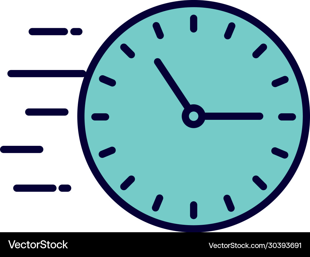 Isolated clock instrument line and fill style icon vector image