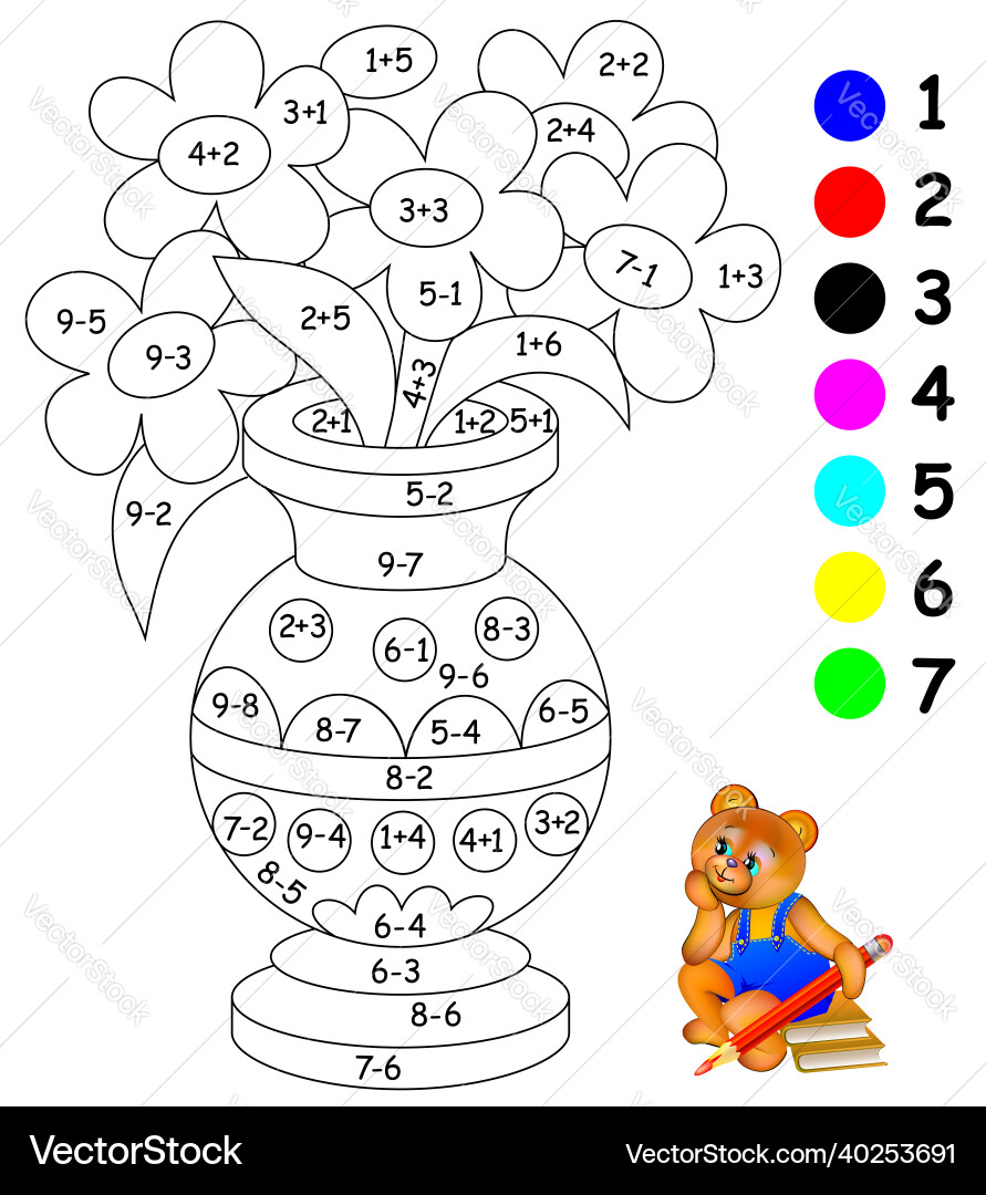 Mathematical exercises for children on addition Mathematical exercises for children on addition Vector Image