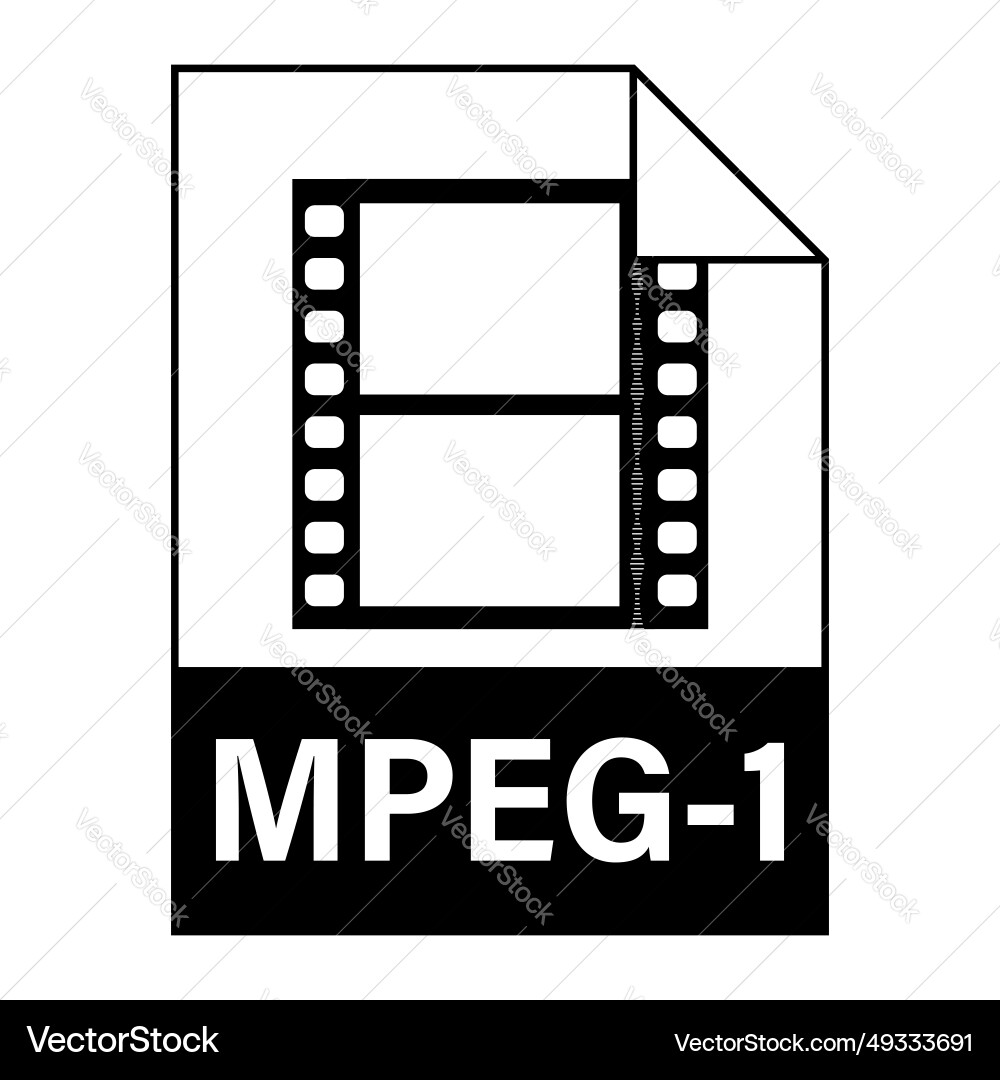 Modern flat design of mpeg-1 file icon for web Modern flat design of mpeg-1 file icon for web vector image