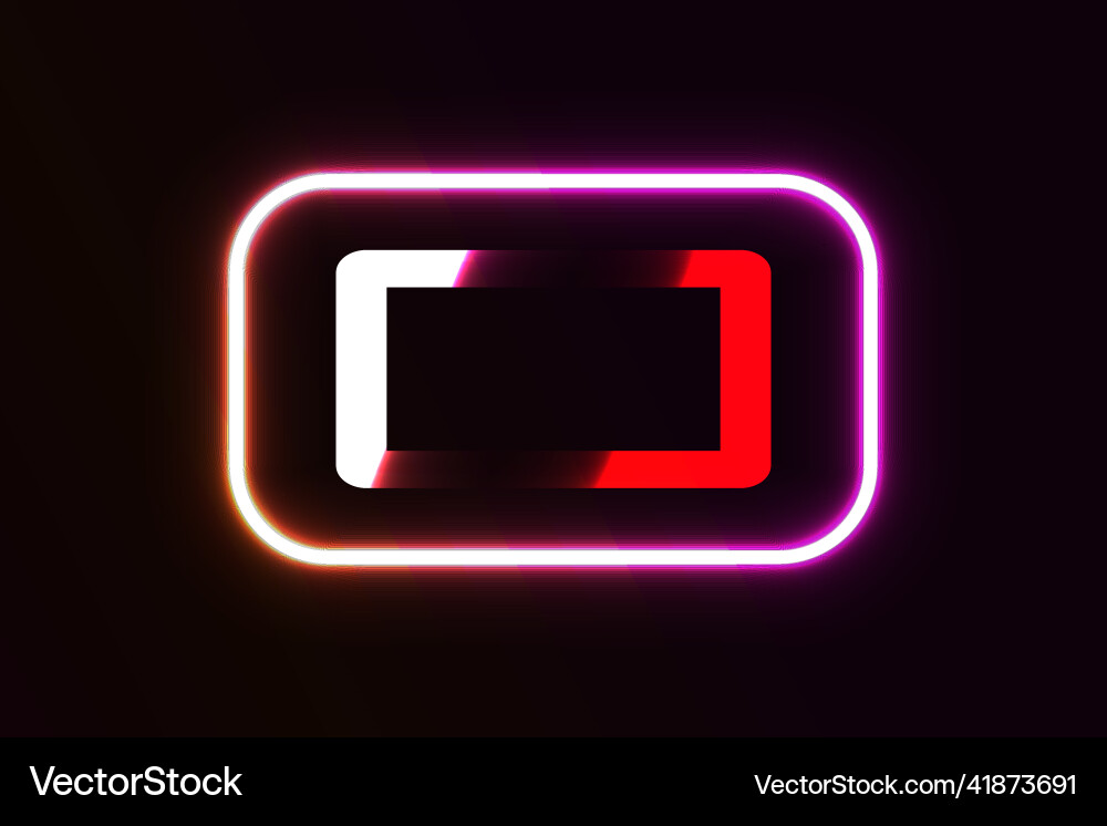 Neon double rounded rectangular frame Neon double rounded rectangular frame vector image