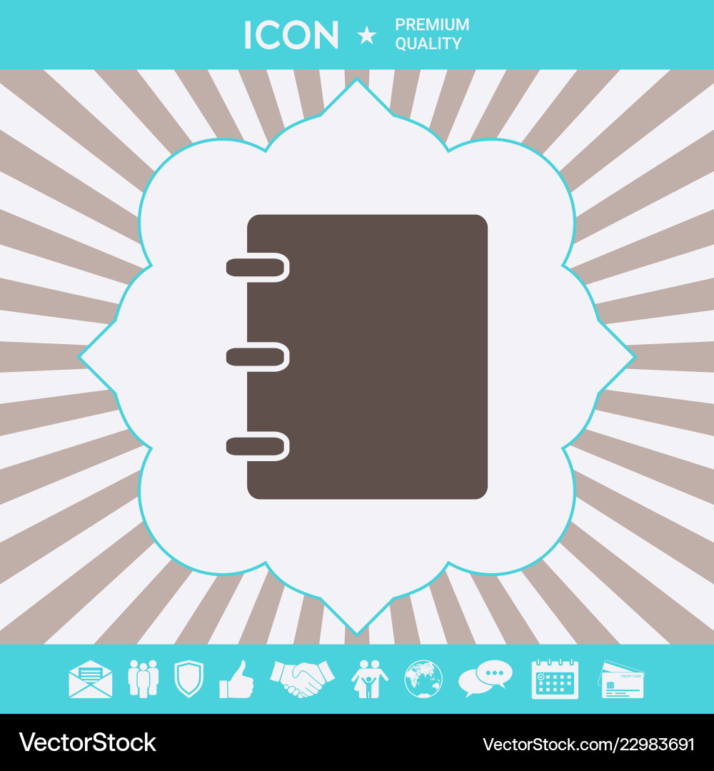 Notebook address phone book icon with blank Notebook address phone book icon with blank vector image
