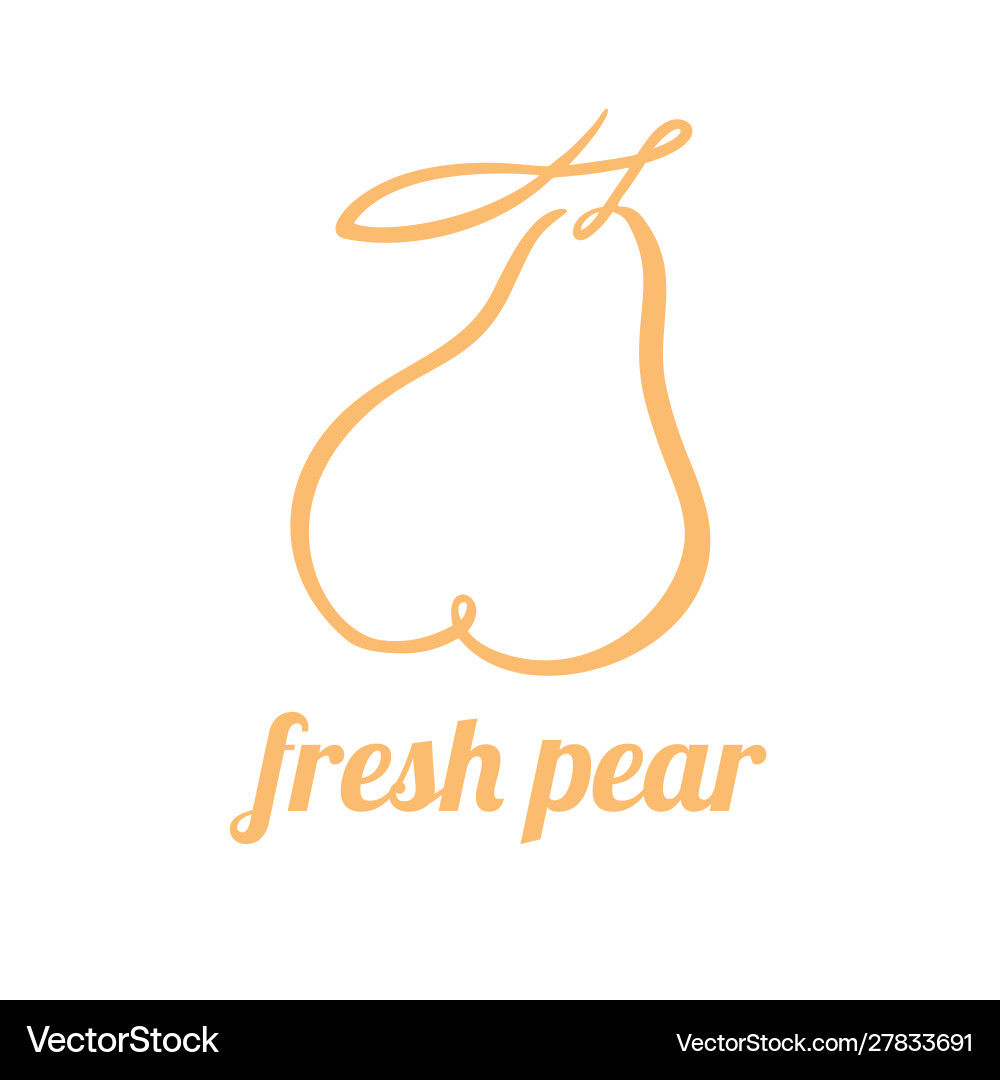 Pear continuous line drawing minimalistic linear Pear continuous line drawing minimalistic linear vector image