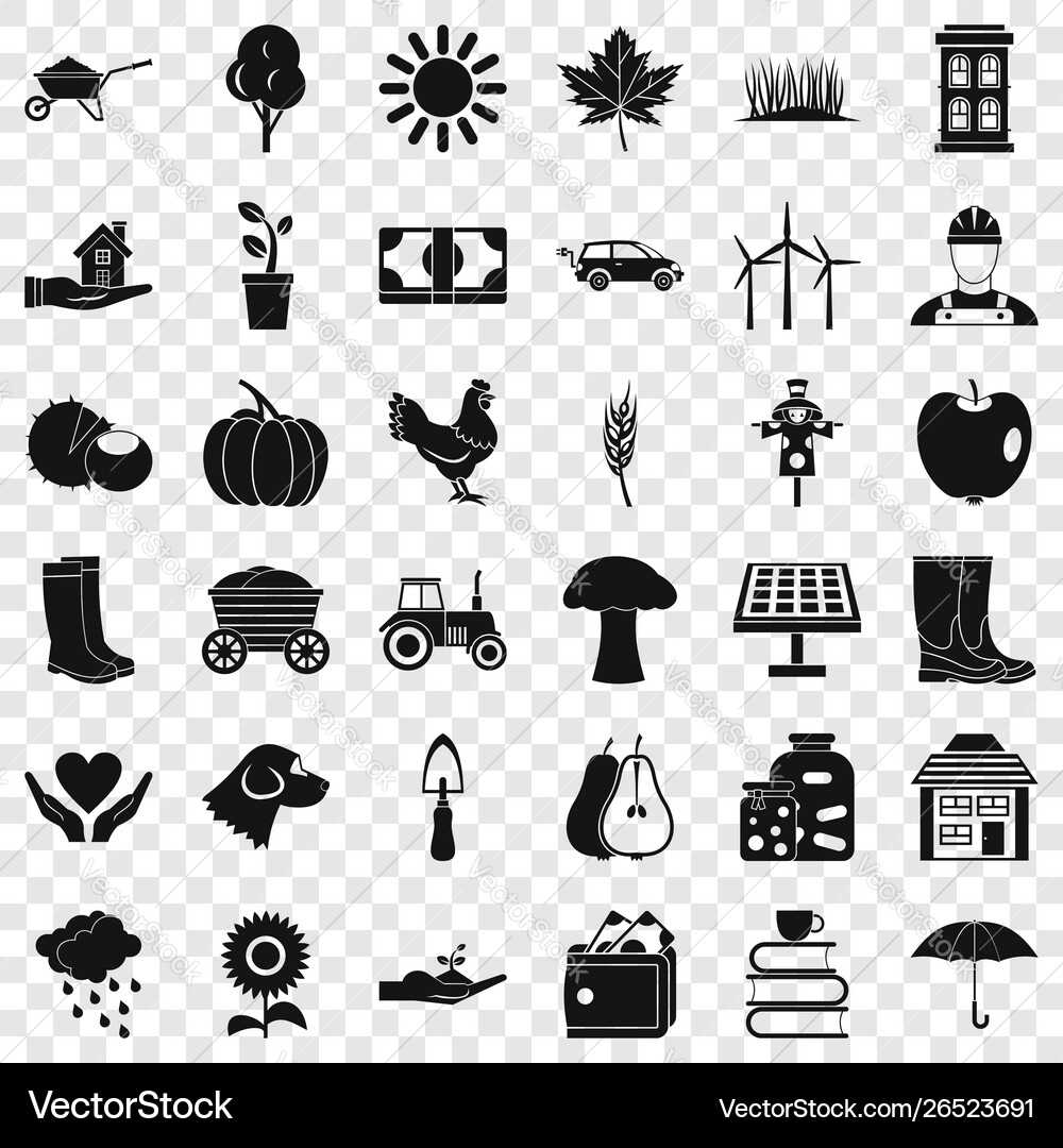 Seed icons set simple style Vector Image