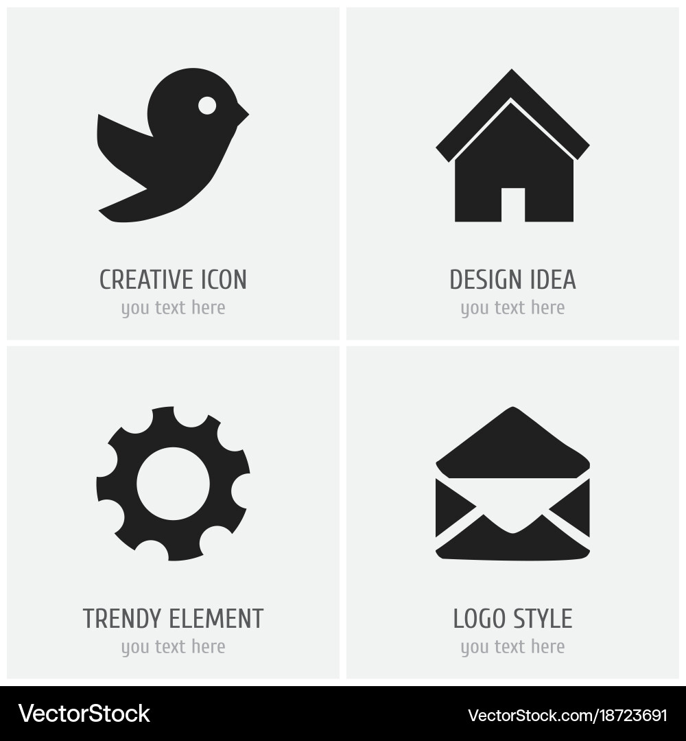 Set of 4 editable network icons includes symbols vector image