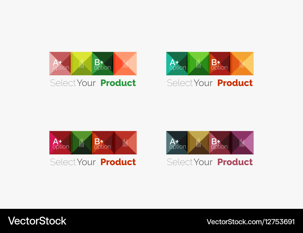 Set of abstract square interface menu navigation Vector Image