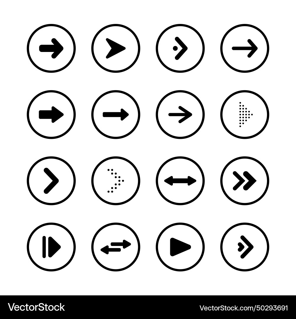 Set of arrow icons or collection of pointers Set of arrow icons or collection of pointers vector image