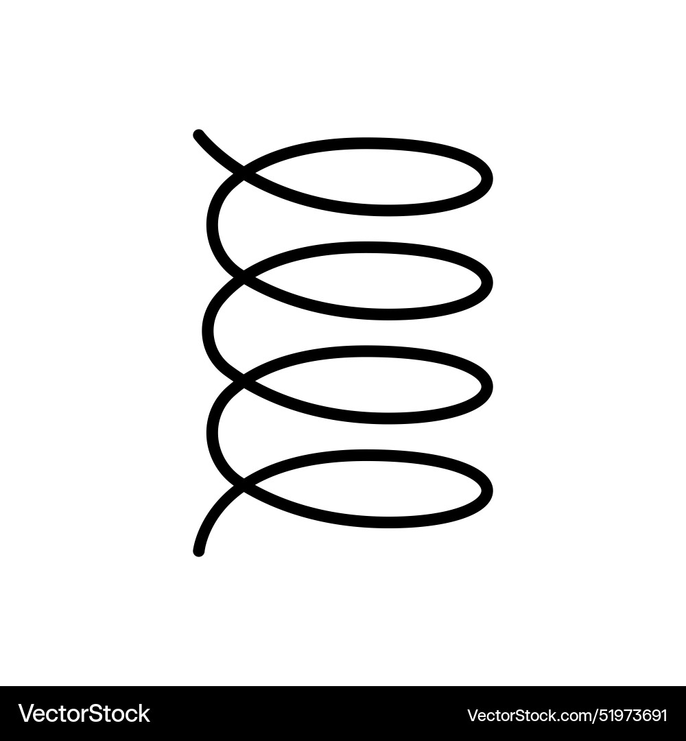 Spring coil and absorber icon in thin line style vector image