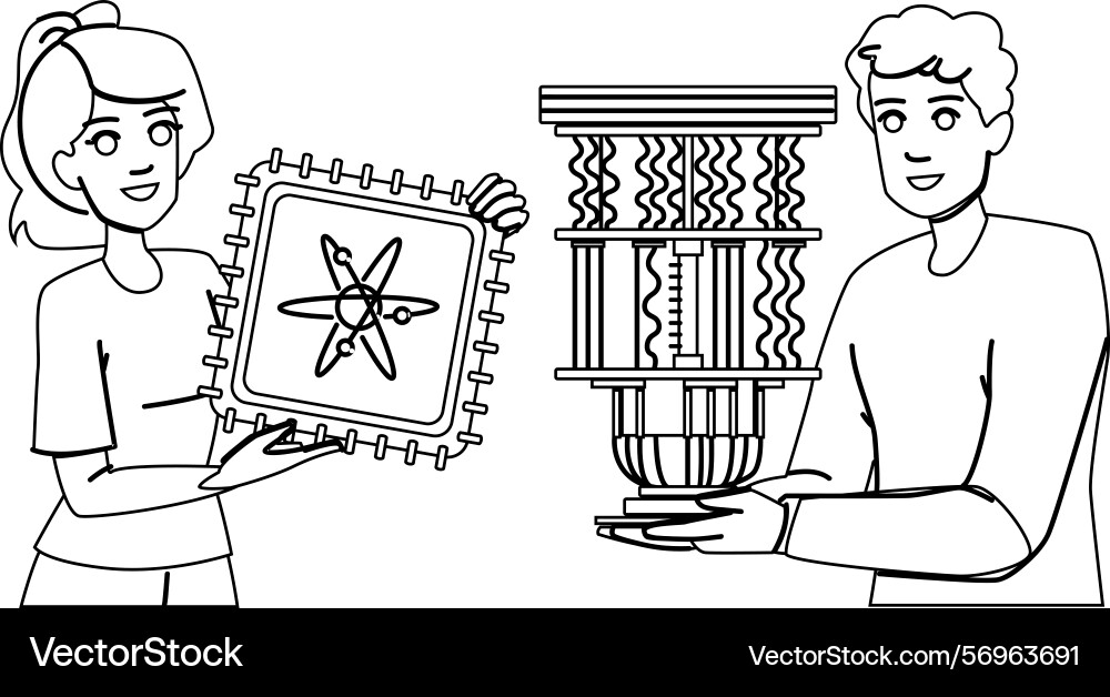 Technology quantum computing research Royalty Free Vector