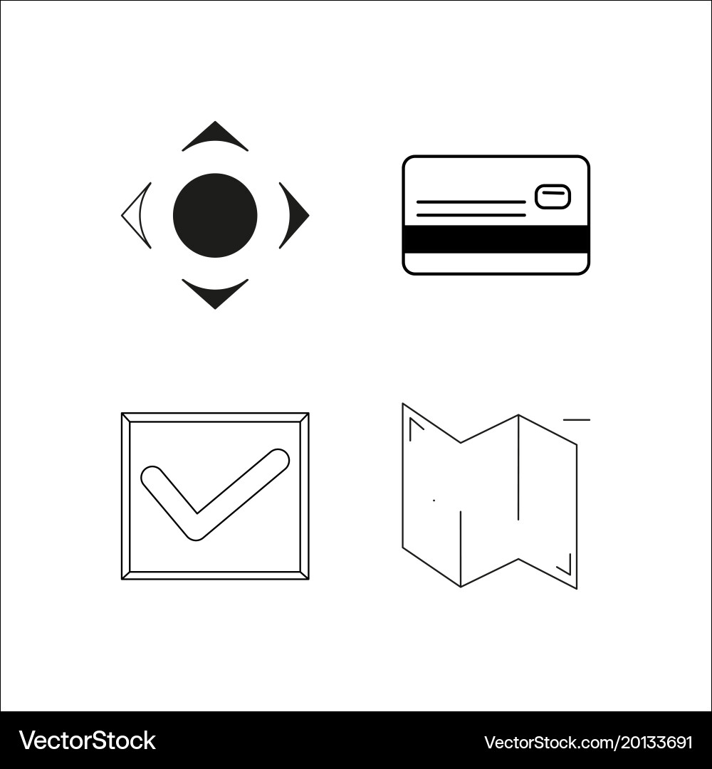 Web simple linear icon setsimple outline icons vector image