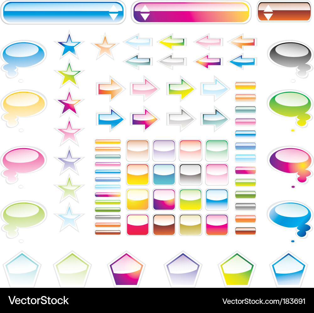 Web UI Elements Collection vector image