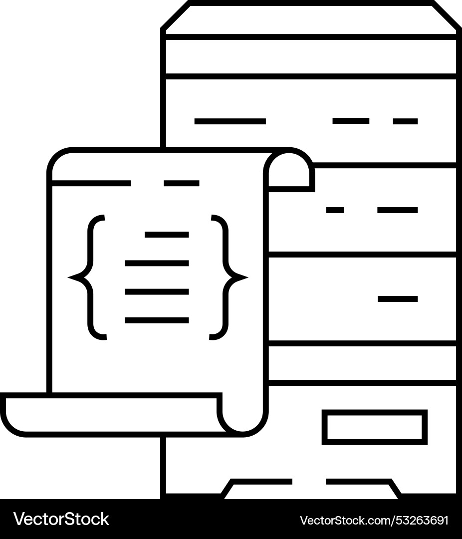 Zeilensymbol der Datenbankskripte Zeilensymbol der Datenbankskripte vektorbild