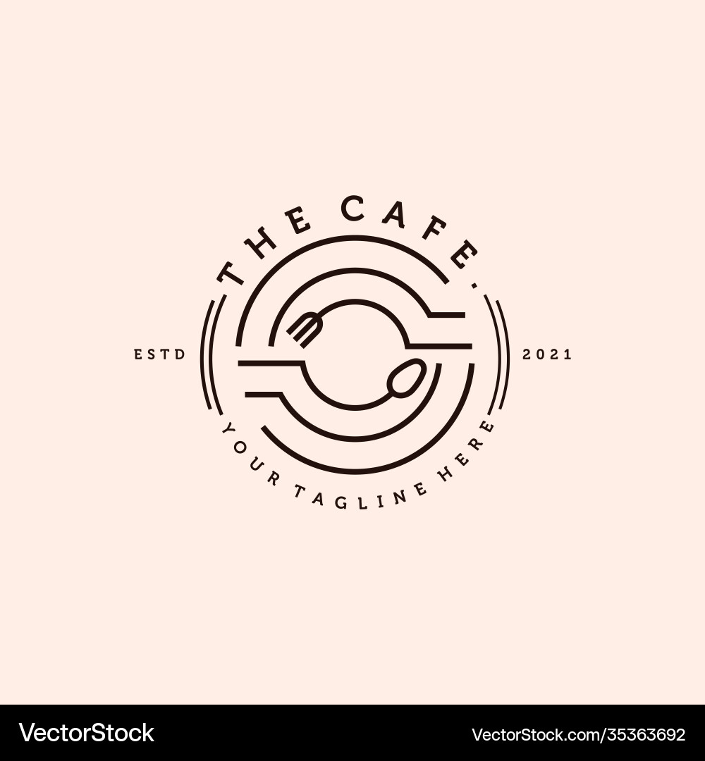 Cafe simple modern logo design restaurant – Royalty-Free Vector |  VectorStock, image size:1000x1080