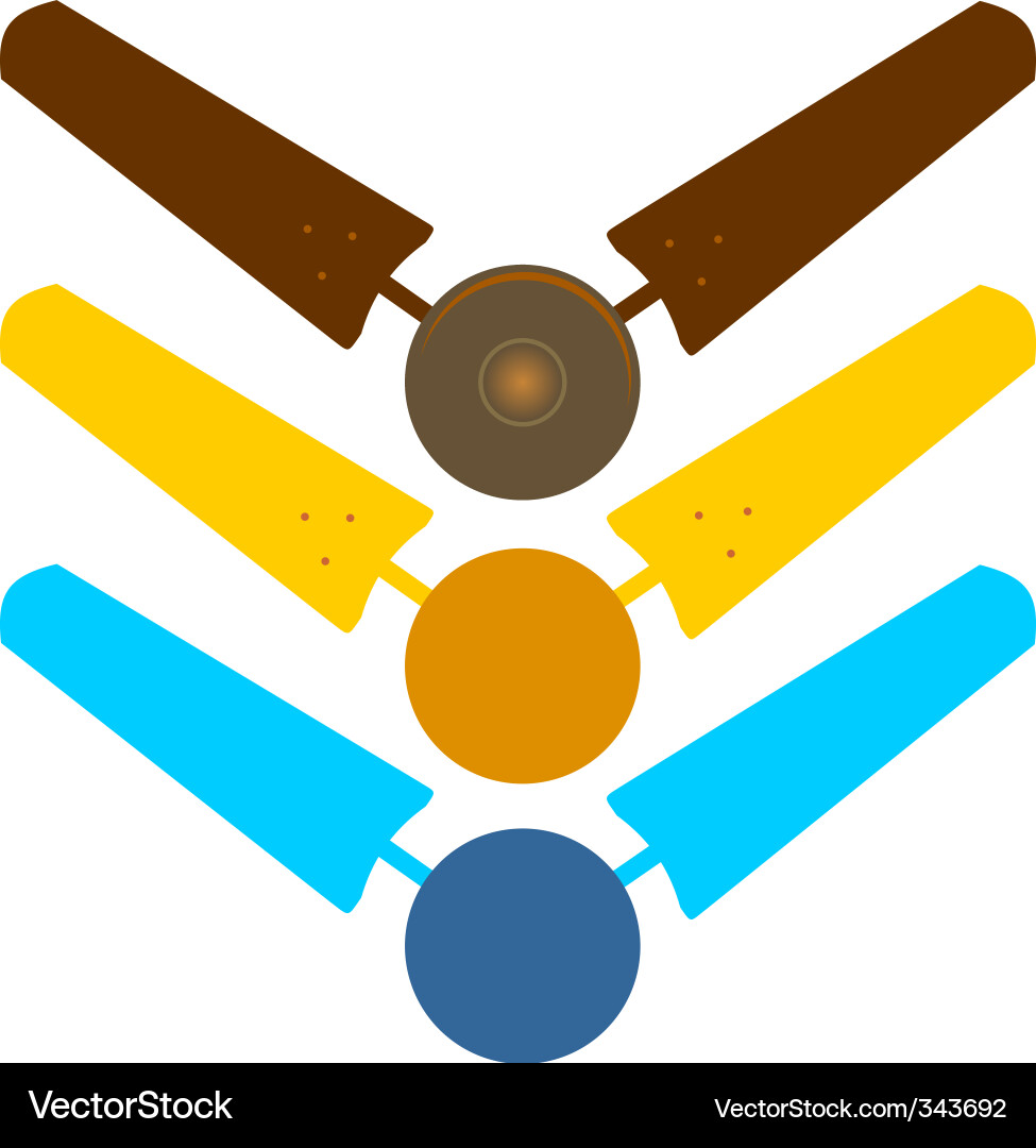 Ceiling Fan Arrangement Vector Image