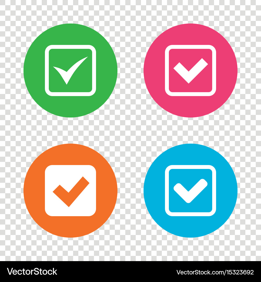 Check signs checkbox confirm icons Vector Image