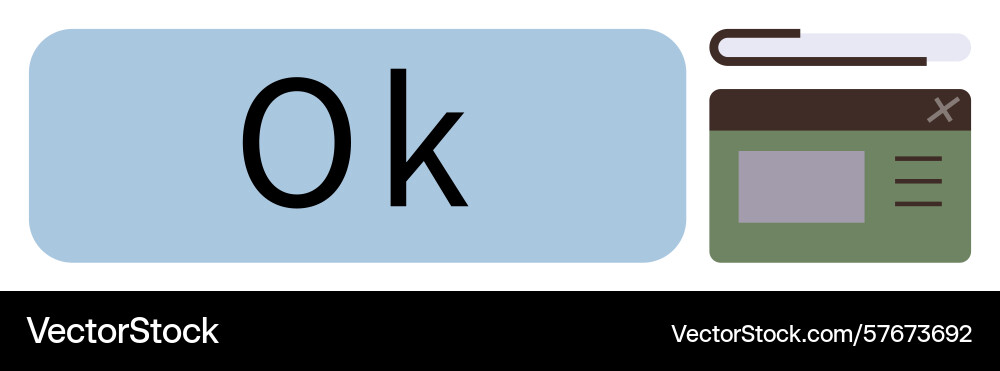 Confirmation button with browser window for simple Confirmation button with browser window for simple vector image